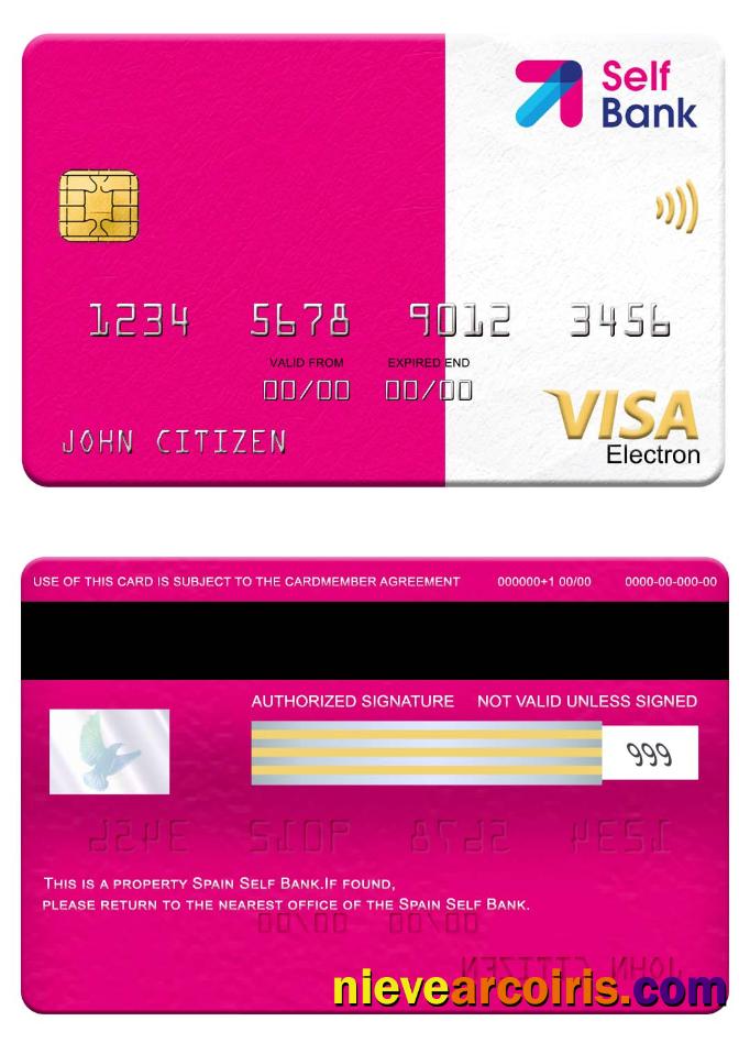 Spain Self Bank visa electron card